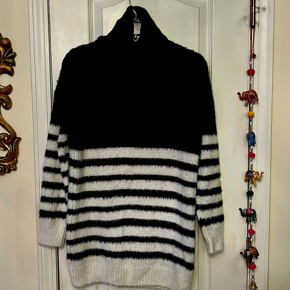 Fable Black & White Striped Turtleneck